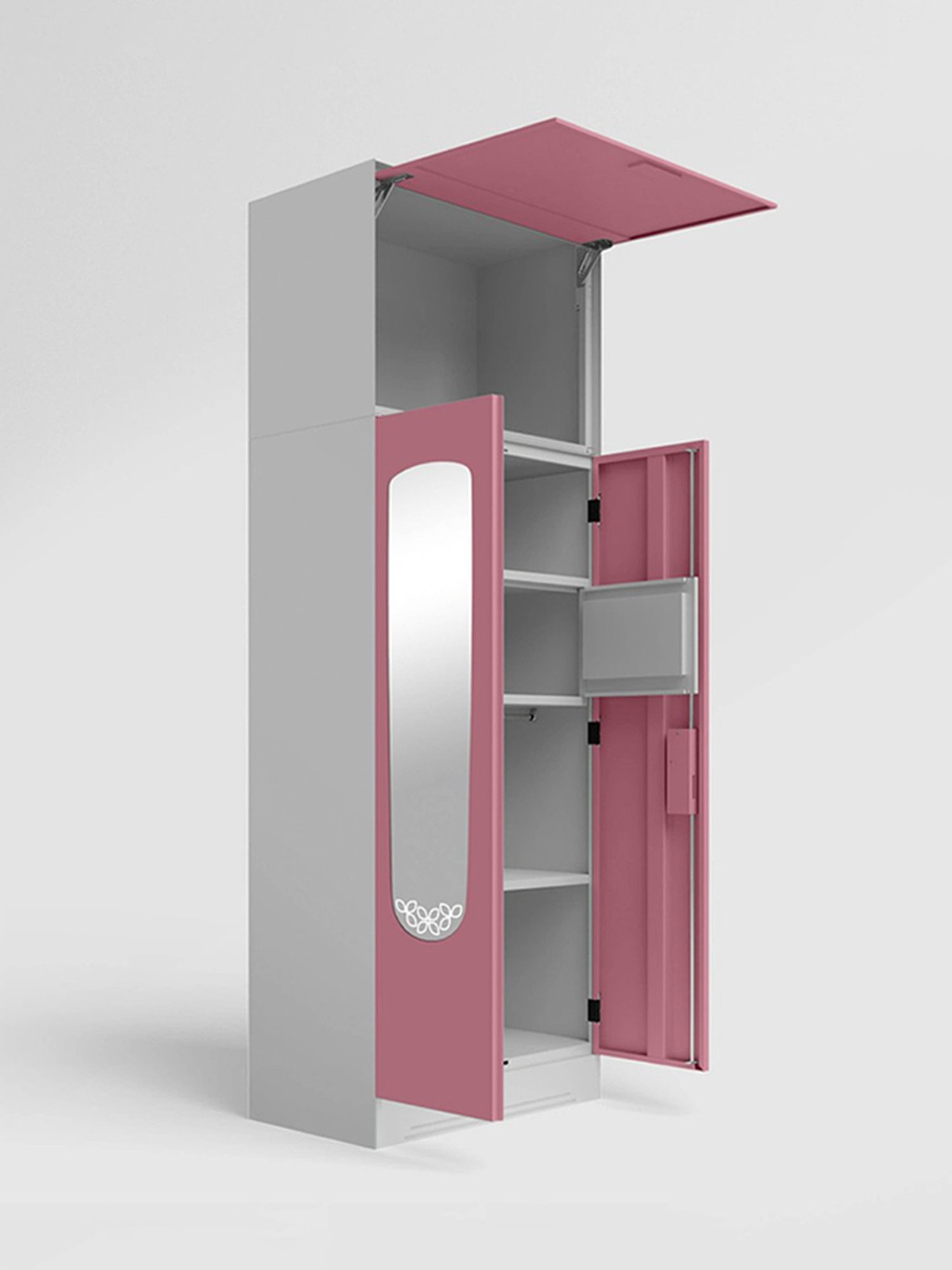 Godrej Interio Ewa Brown Engineered Wood 4 Door Wardrobe