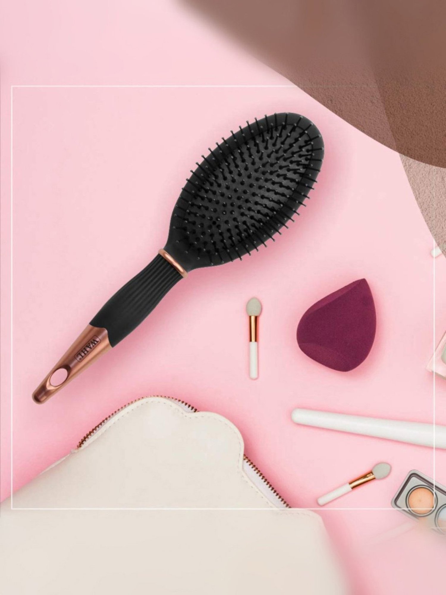 Wahl Oval Paddle Hair Brush (Black/Rose Gold)