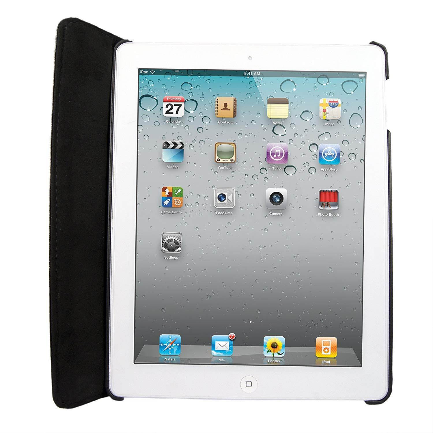 Cellularvilla Apple Ipad2 Ipad3 Ipad4 Gen Genration Black Crocodile 360 Degree Rotating Flip Folio Case Cover with Auto Sleep/wake Feature Stand