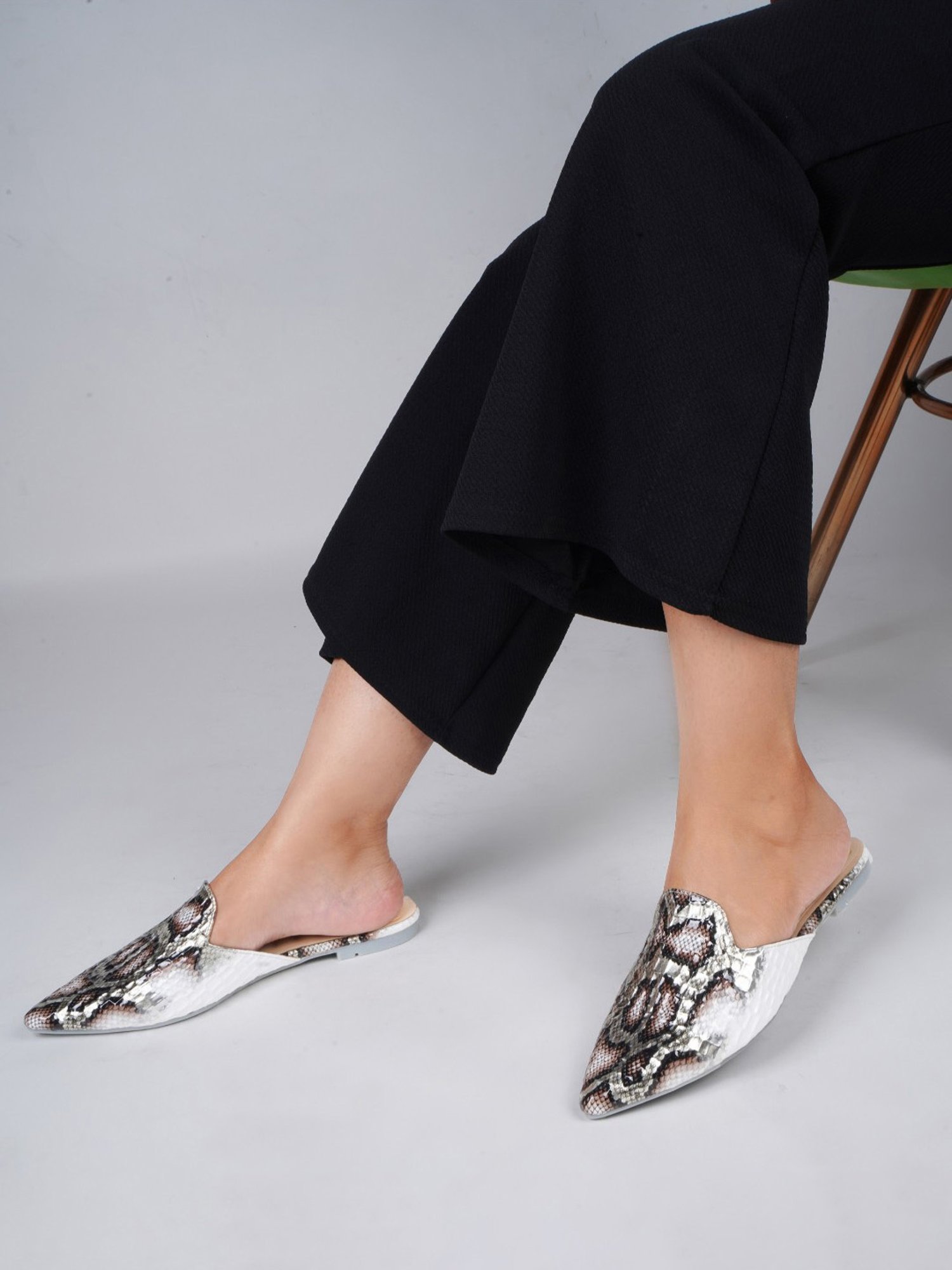 The White Pole Women's White Mule Shoes