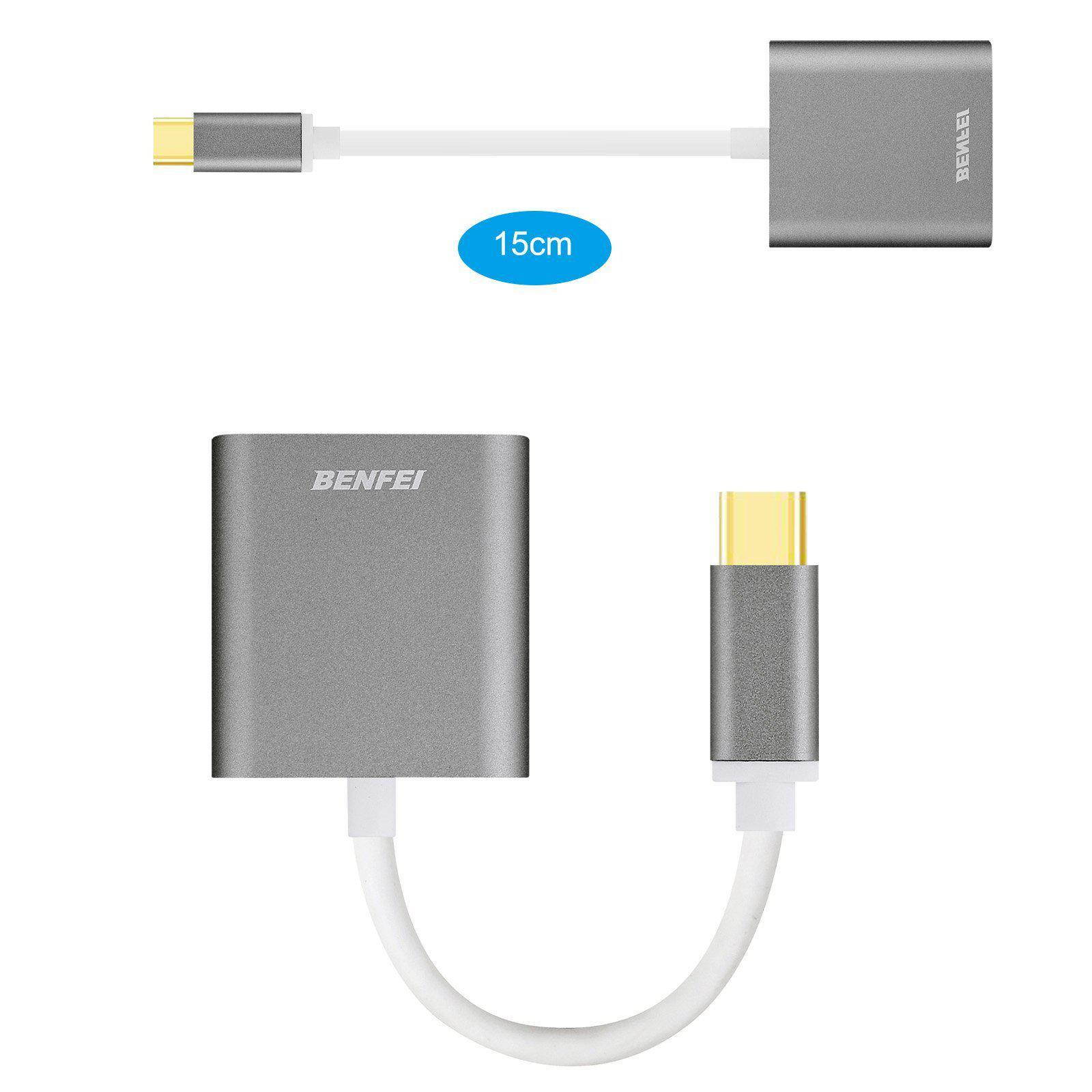 usbc to vga adapter, benfei thunderbolt 3 usb type c to vga adapter male to female converter apple new macbook 2017,2016