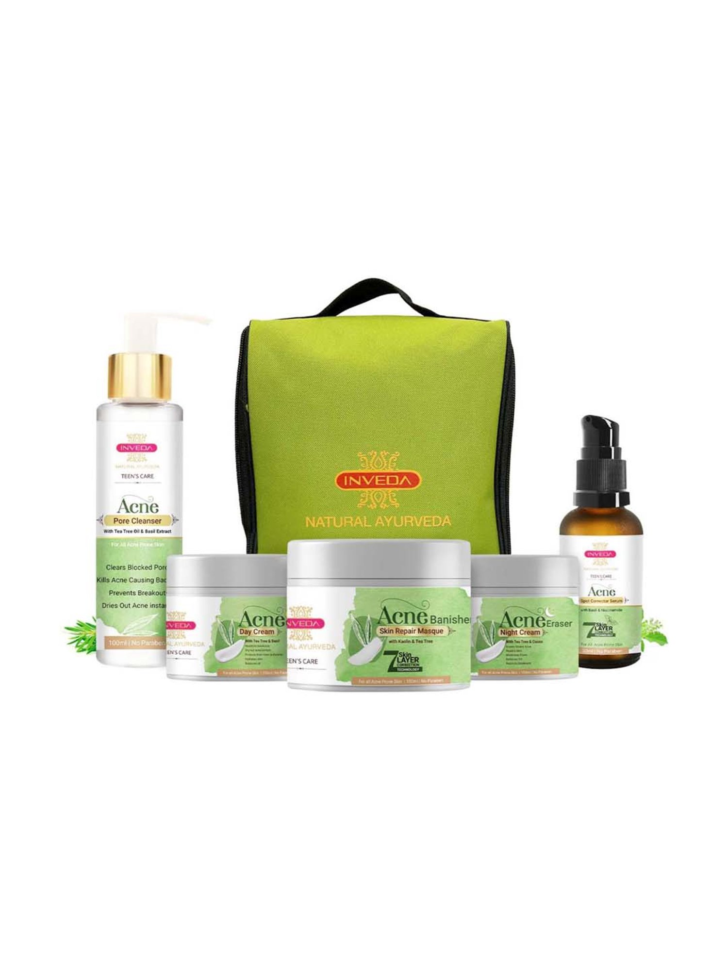 INVEDA Advance Acne Treatment Kit for Teenagers 5 Steps for Clear Skin