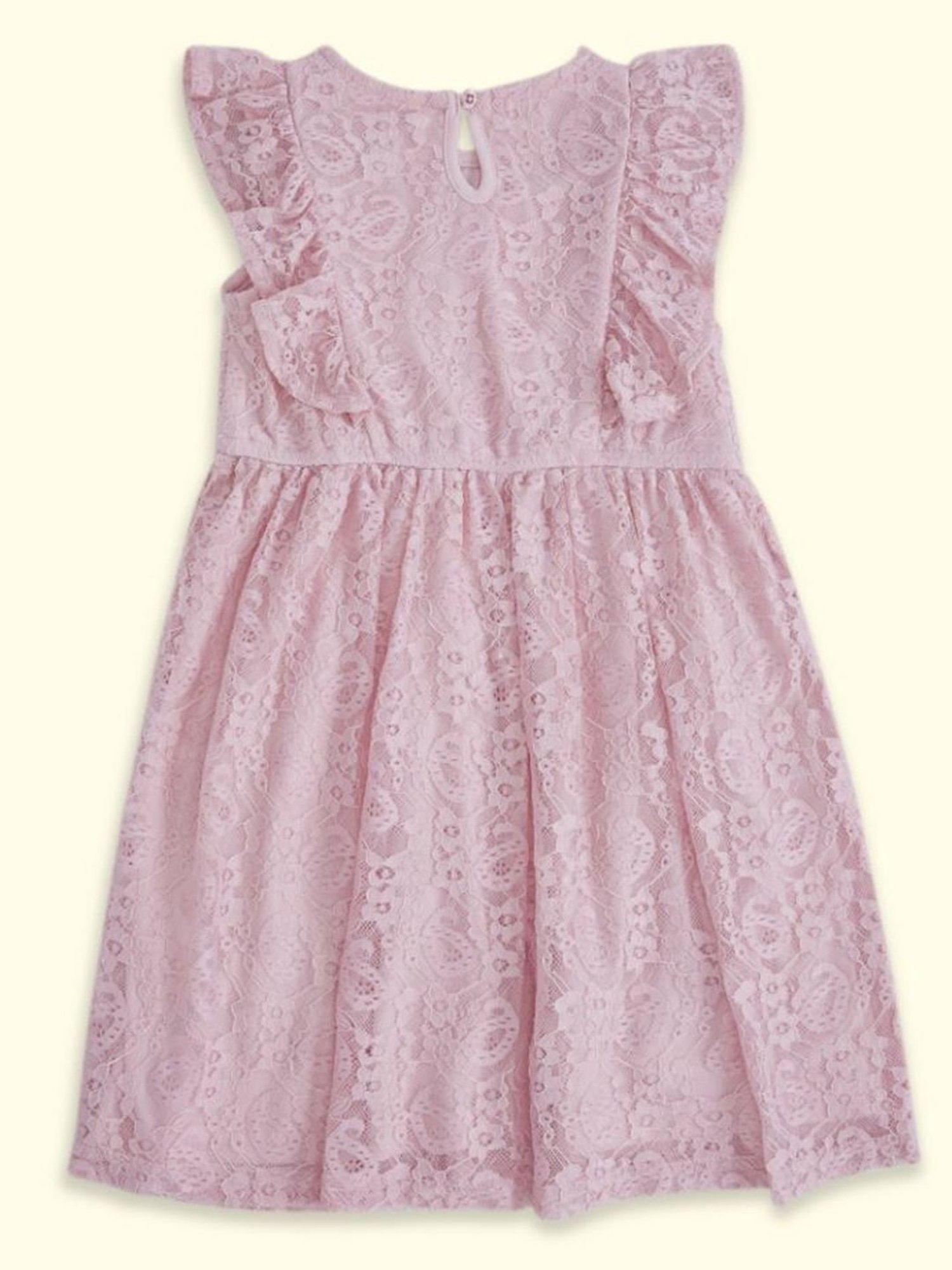 Pantaloons Junior Lilac Cotton Self Pattern Party Dress