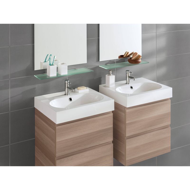 Clear Glass Shelf with Curved Brackets - 24"