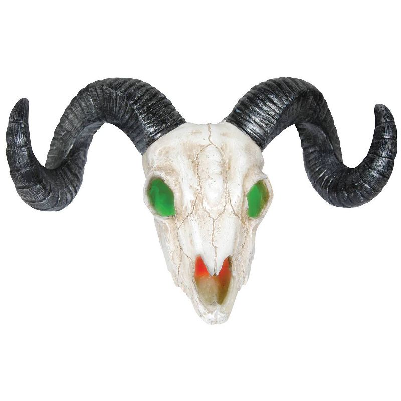 15" Halloween Light-Up Ram Skull