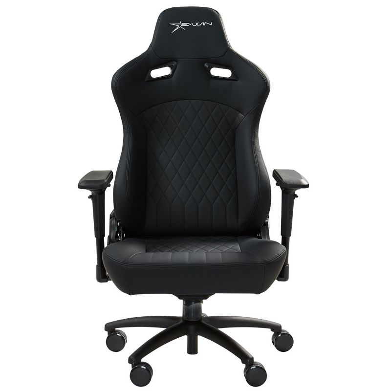 E-Win Flash XL Series Ergonomic Computer Gaming Home Office PU Leather Tall Back Chair with Pillows, Black