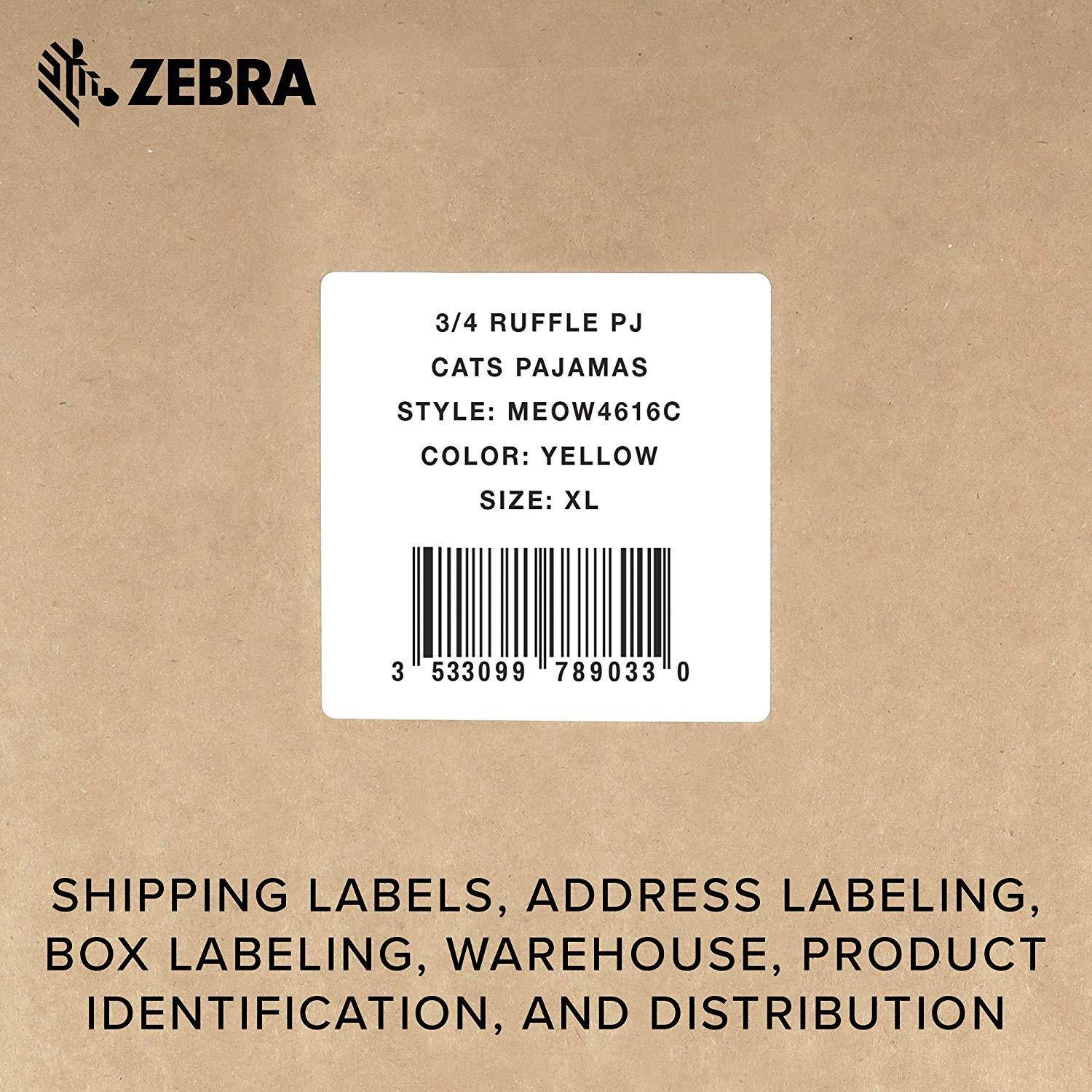 Zebra - 4 x 4 in Direct Thermal Paper Labels, Z-Perform 2000D Permanent Adhesive Shipping Labels, Zebra Desktop Printer Compatible, 1 in Core - 6 Rolls