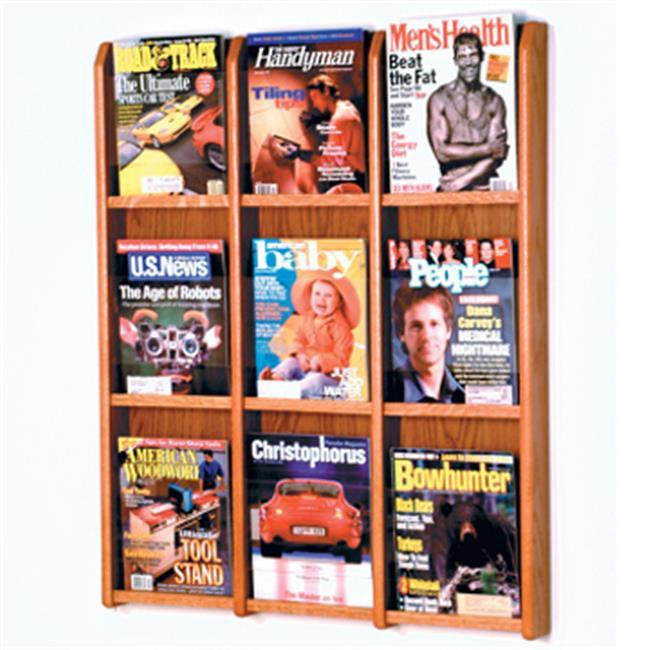 Wooden mallet Divulge 9 Magazine Wall Display Stand / Rack Medium Oak