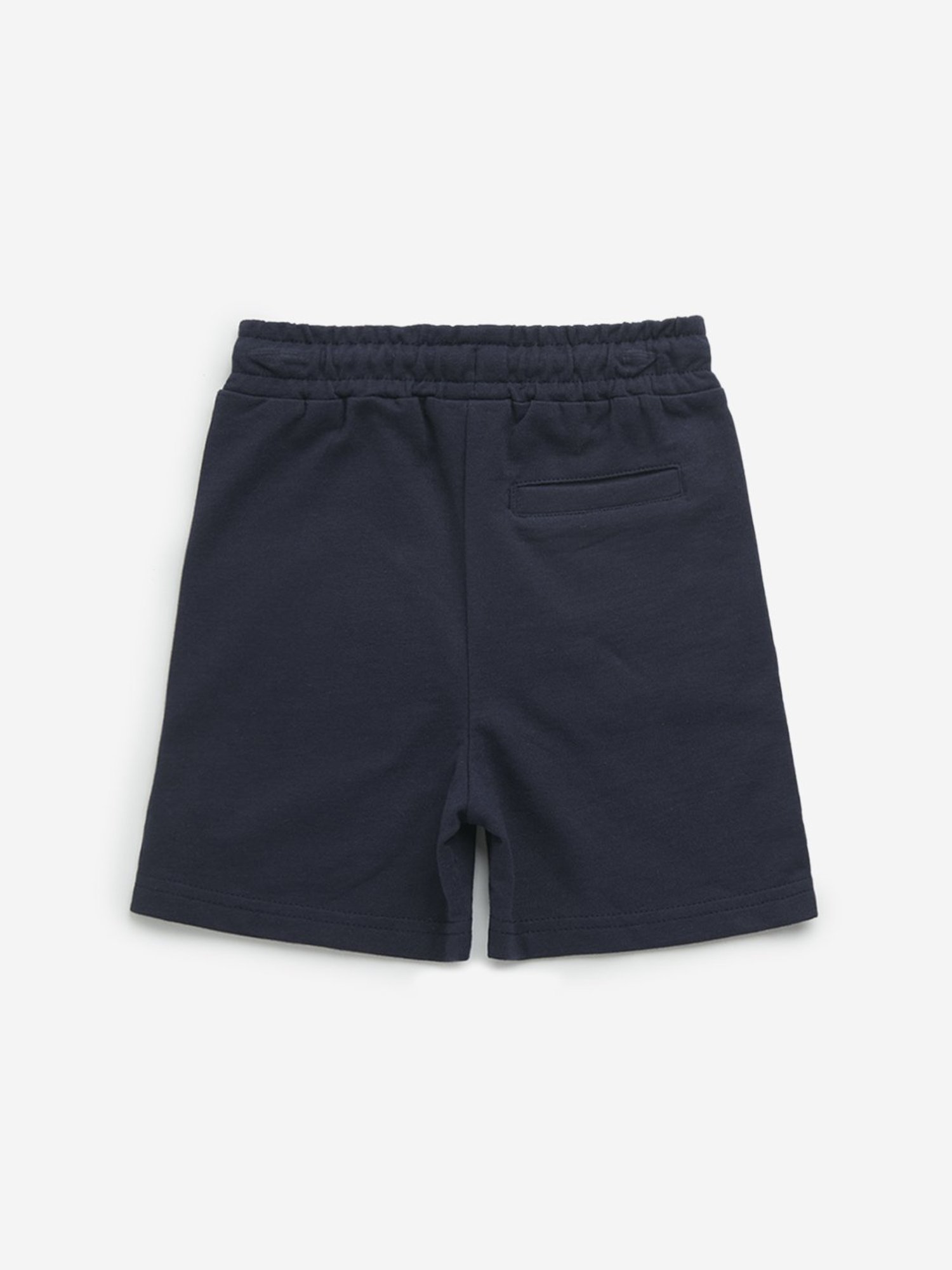HOP Kids by Westside Navy Text Design Mid-Rise Cotton Shorts