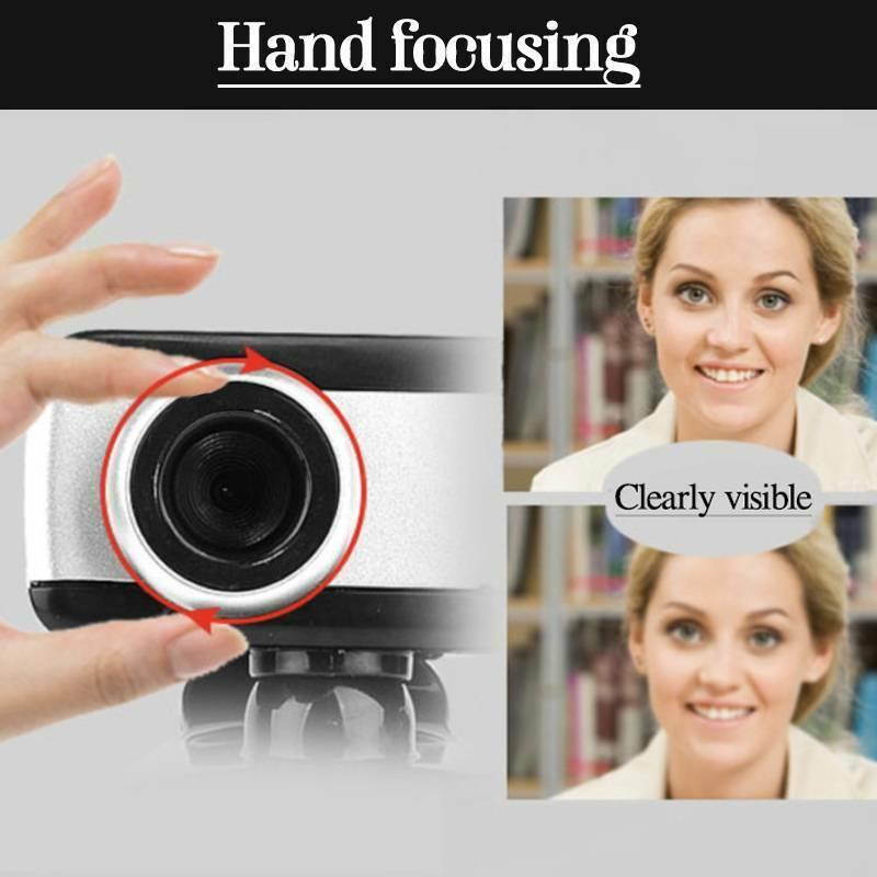 Rotatable Webcam USB 2.0 Clip-On Camera Video Calling Built-in Microphone PC Laptop Desktop Computer Web Cam USA~