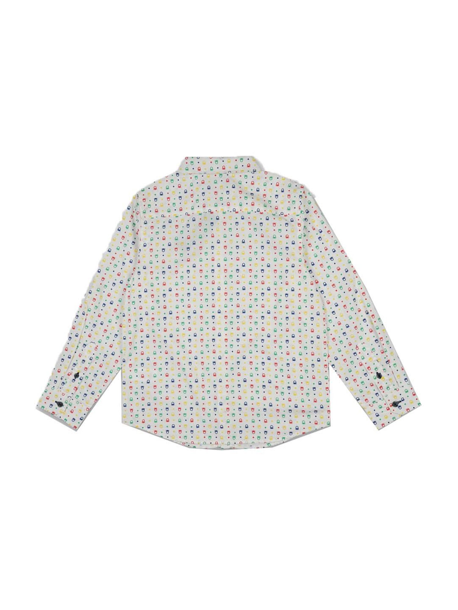 United Colors of Benetton Kids White Cotton Printed Shirts