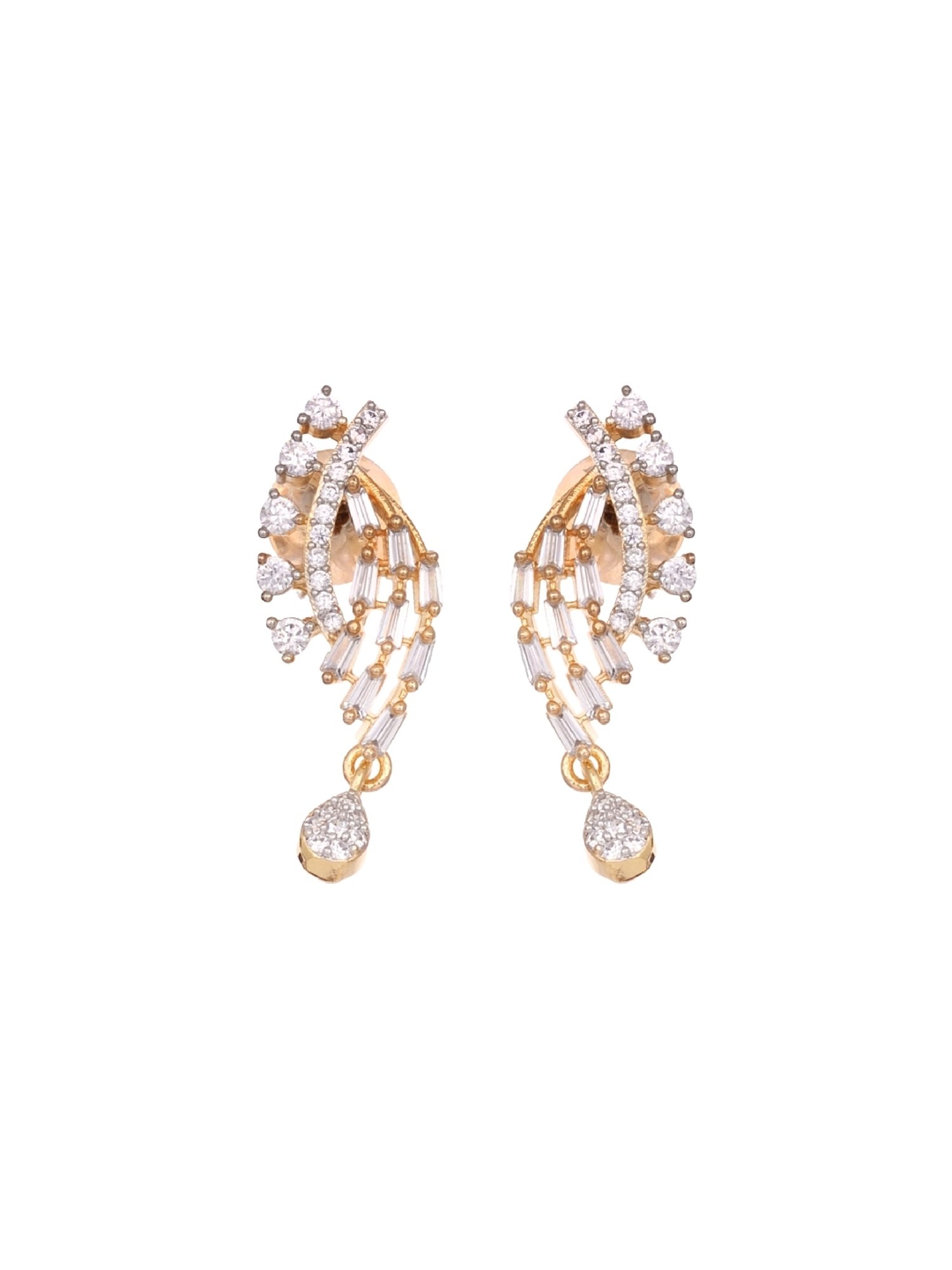 Saraf RS Jewellery Dual Gold Toned AD Studded Modern look Mangalsutra with Earrings