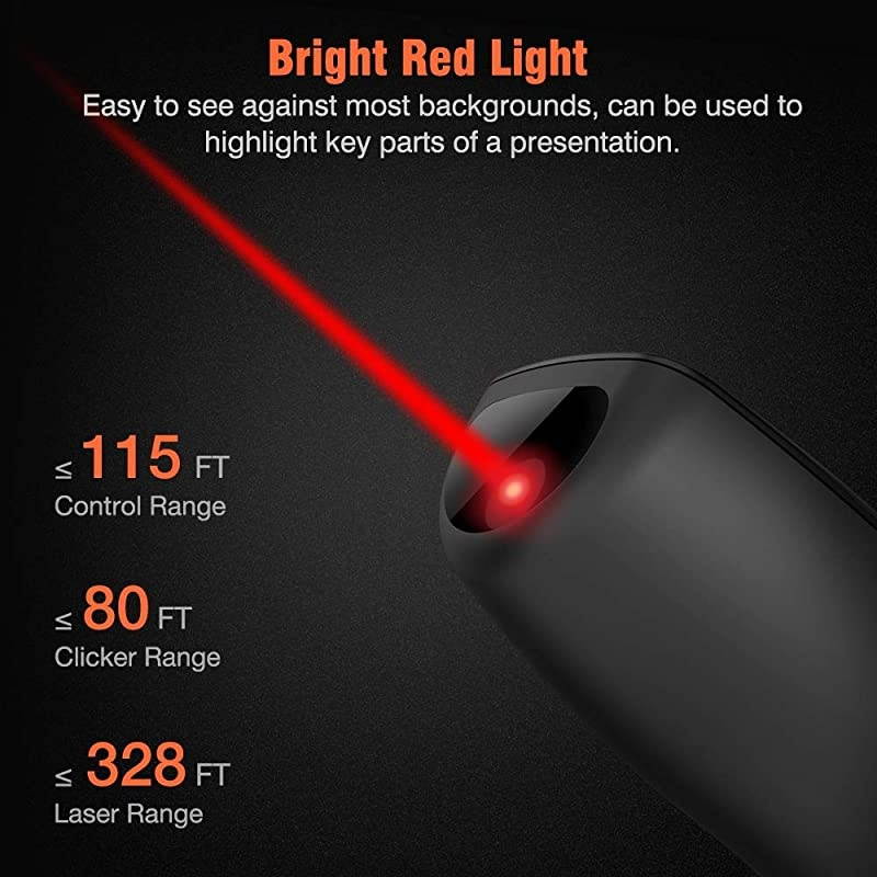 Wireless Presenter Remote  RF 24GHz USB Presentation Remote Control PowerPoint Presentation Clicker for KeynotePPTMacPC