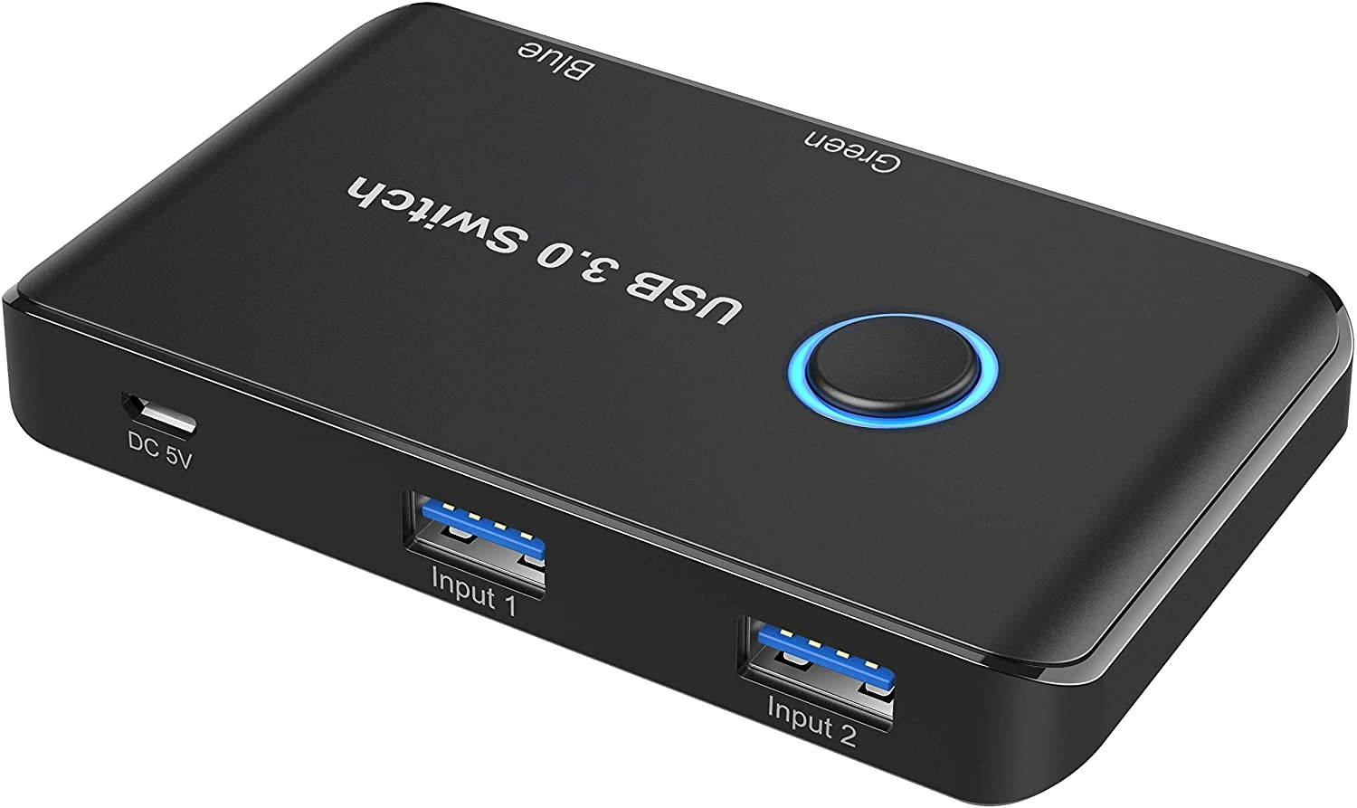 ABLEWE USB 3.0 Switch USB Switch Selector 2 Computers Sharing 4 USB Devices KVM Switcher Box for PC Printer Scanner Mouse Keyboard with 2 Pack USB Cable(Compatible with Mac/Windows/Linux)