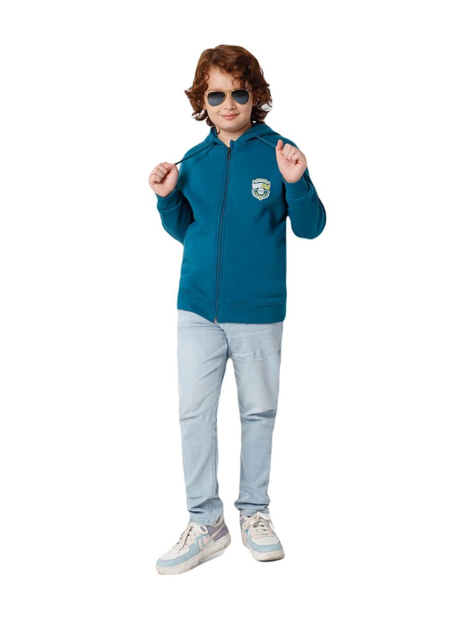 Proteens Kids Caribbean Blue Regular Fit Full Sleeves Jacket