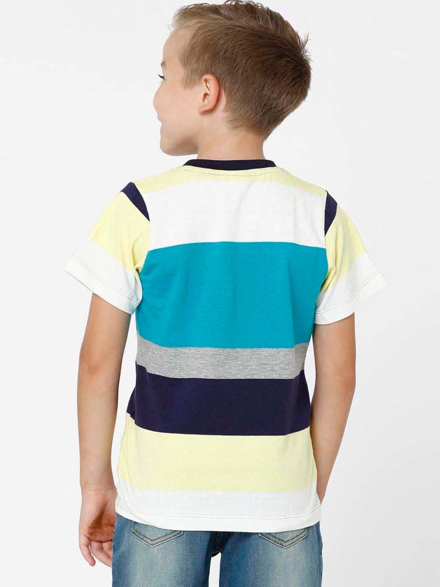 Kate & Oscar Kids Multicolor Cotton Striped T-Shirt