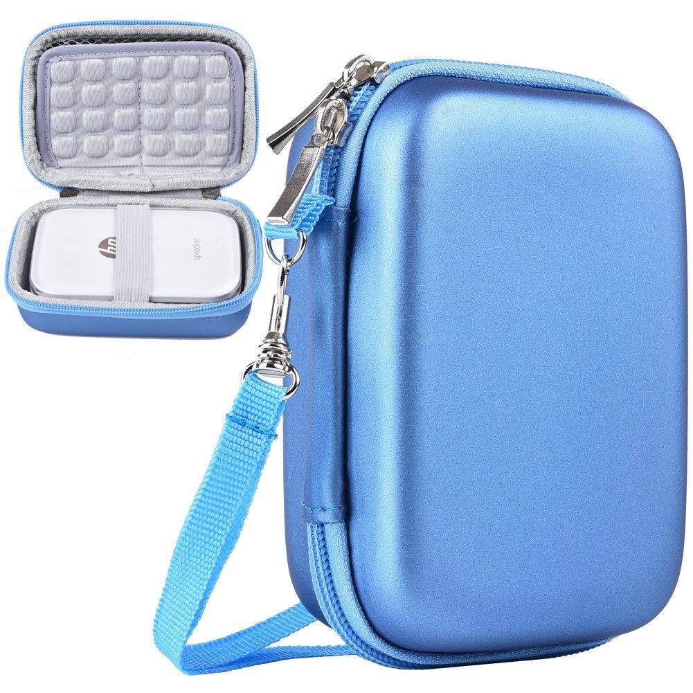 SAIKA Shockproof Travel Carrying Hard Case Storage for HP Sprocket Portable Photo Printer, X7N07A - Blue