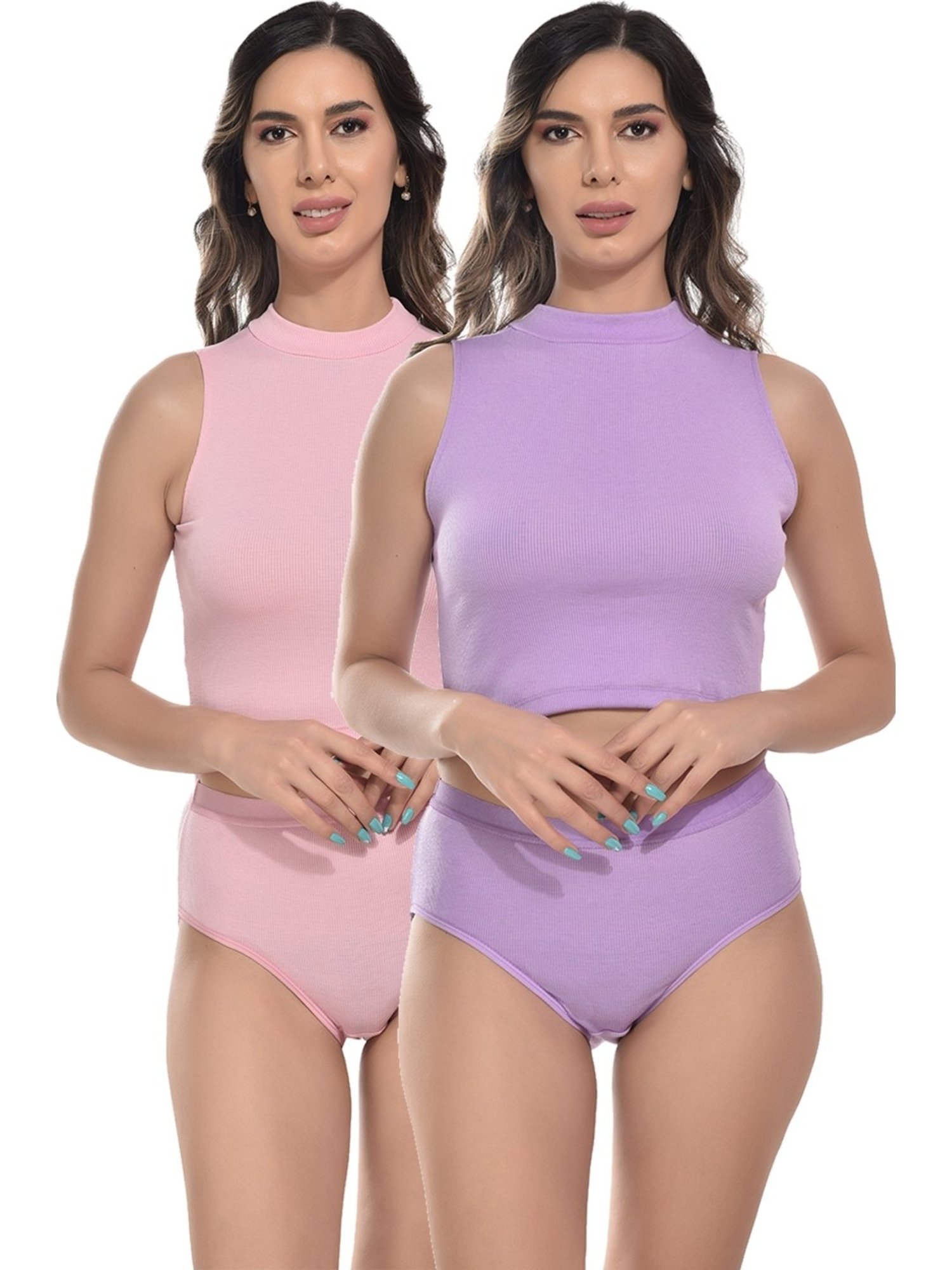 mod & shy Pink Self Pattern Lingerie Set