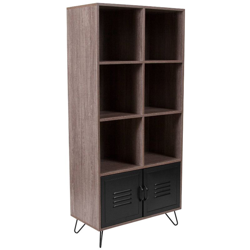 Woodridge Storage Shelf with Cabinet Brown - Riverstone Furniture