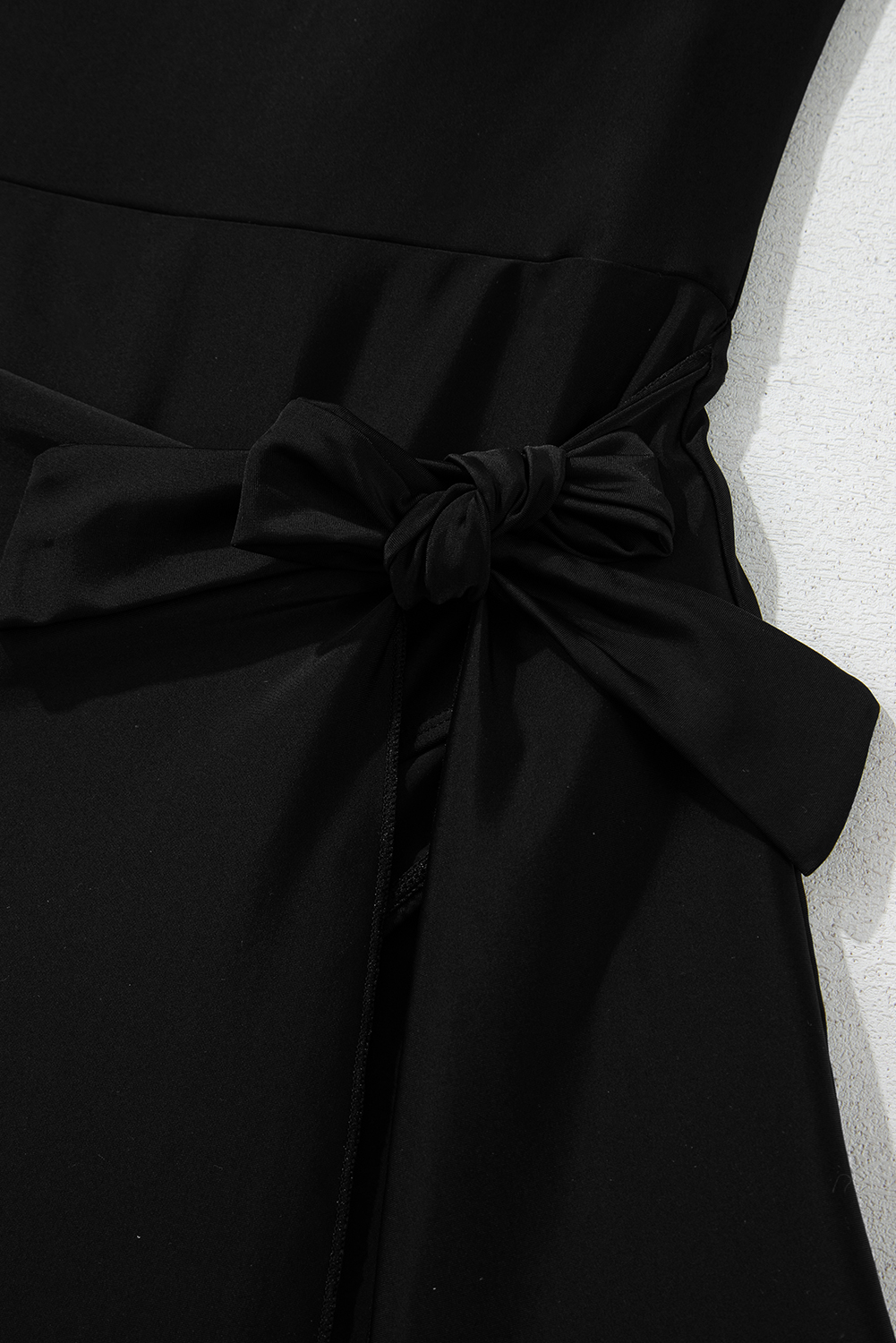 Black Plant Print Zip Front Half Sleeve One Piece Swimsuit