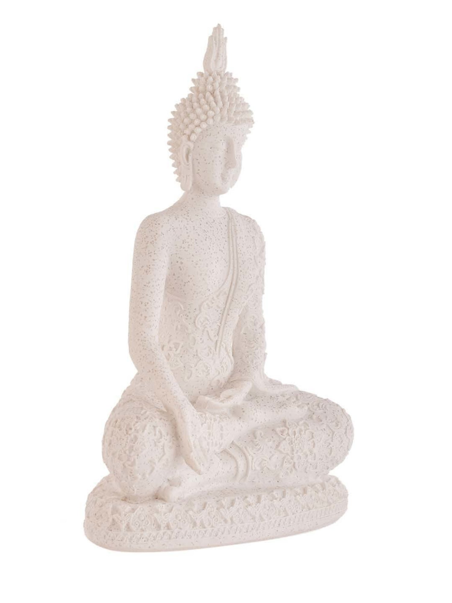Tayhaa White Resin Harmony Guardian Spiritual Buddha Statue
