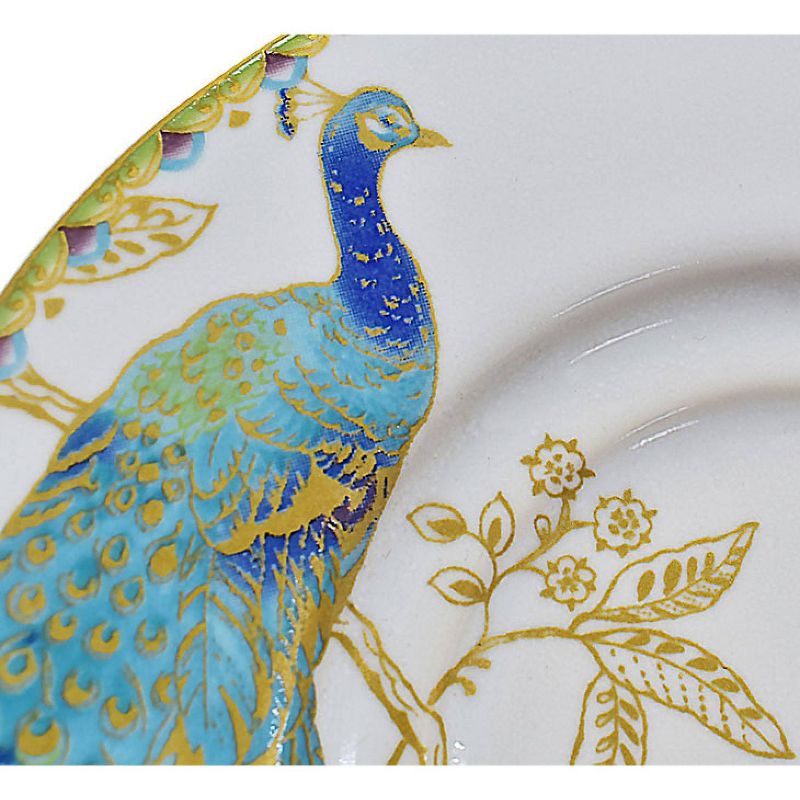 222 Fifth Peacock Garden Porcelain 16pc Dinnerware Set White