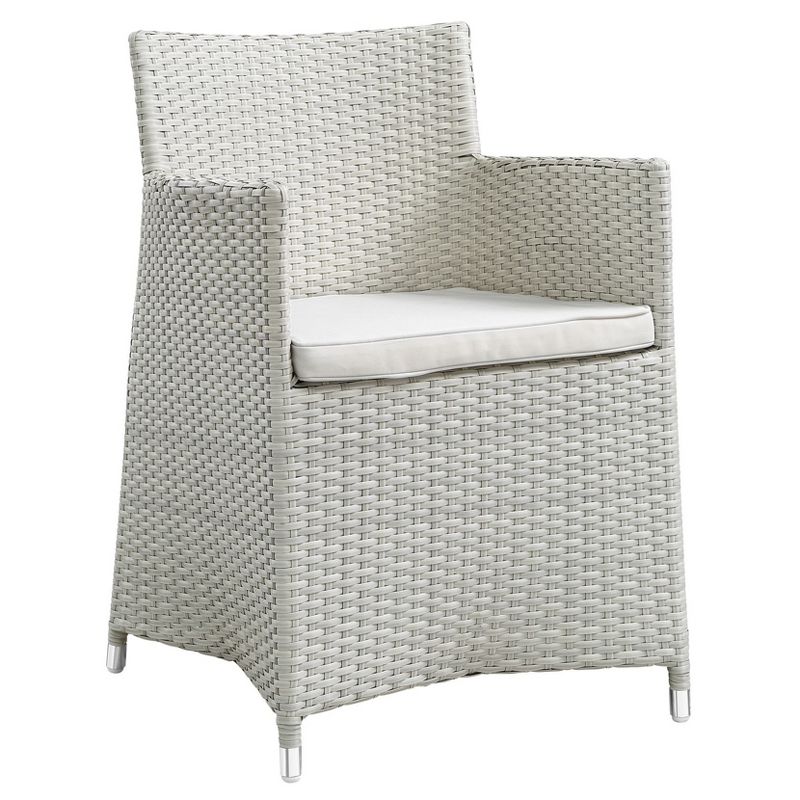 Junction 9pc Rectangle All-Weather Wicker Patio Dining Set - Gray/White - Modway