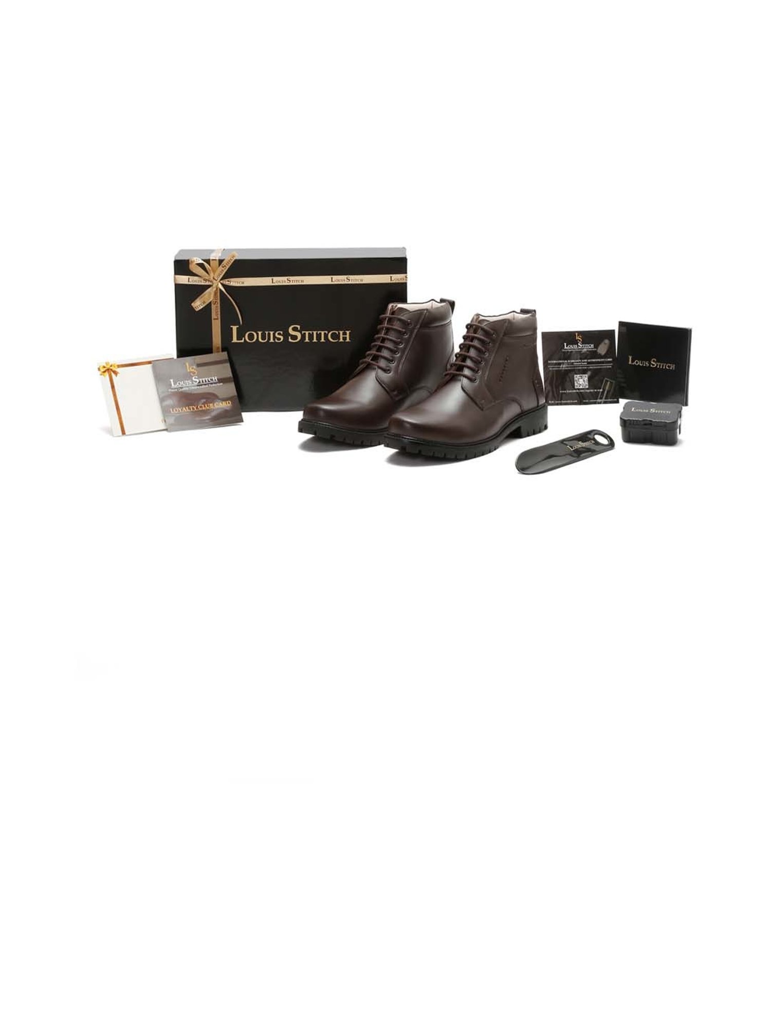 Louis Stitch Men's Brunette Brown Derby Boots