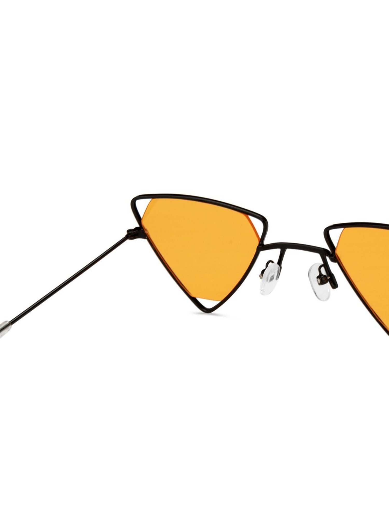 OJOS Orange Geometric Polarised and UV Protected Lens Sunglasses for Women