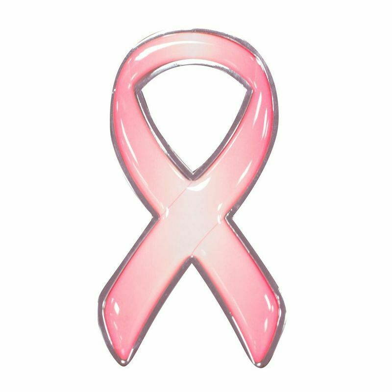 Pink Ribbon Breast Cancer Awareness Chrome Car Auto Truck Emblem Made in the USA