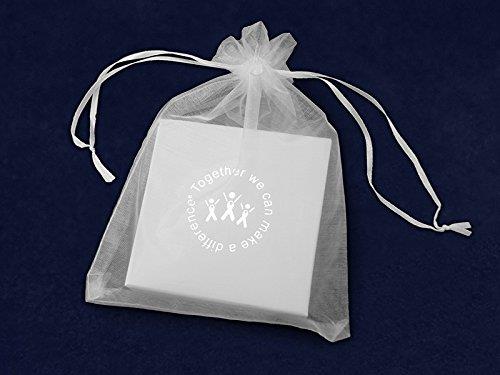 Breast Cancer Awareness Silver Circle Key Chain (2 Key Chains in Gift Boxes)