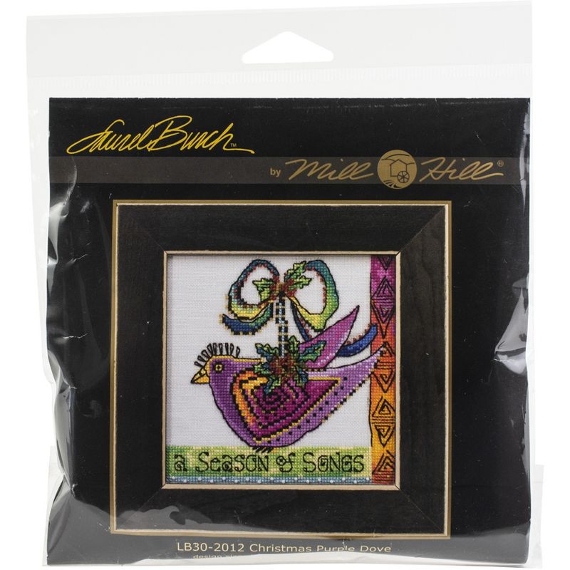 Mill Hill/Laurel Burch Counted Cross Stitch Kit 5.5"X5.5"-Christmas Purple Dove (28 Count)
