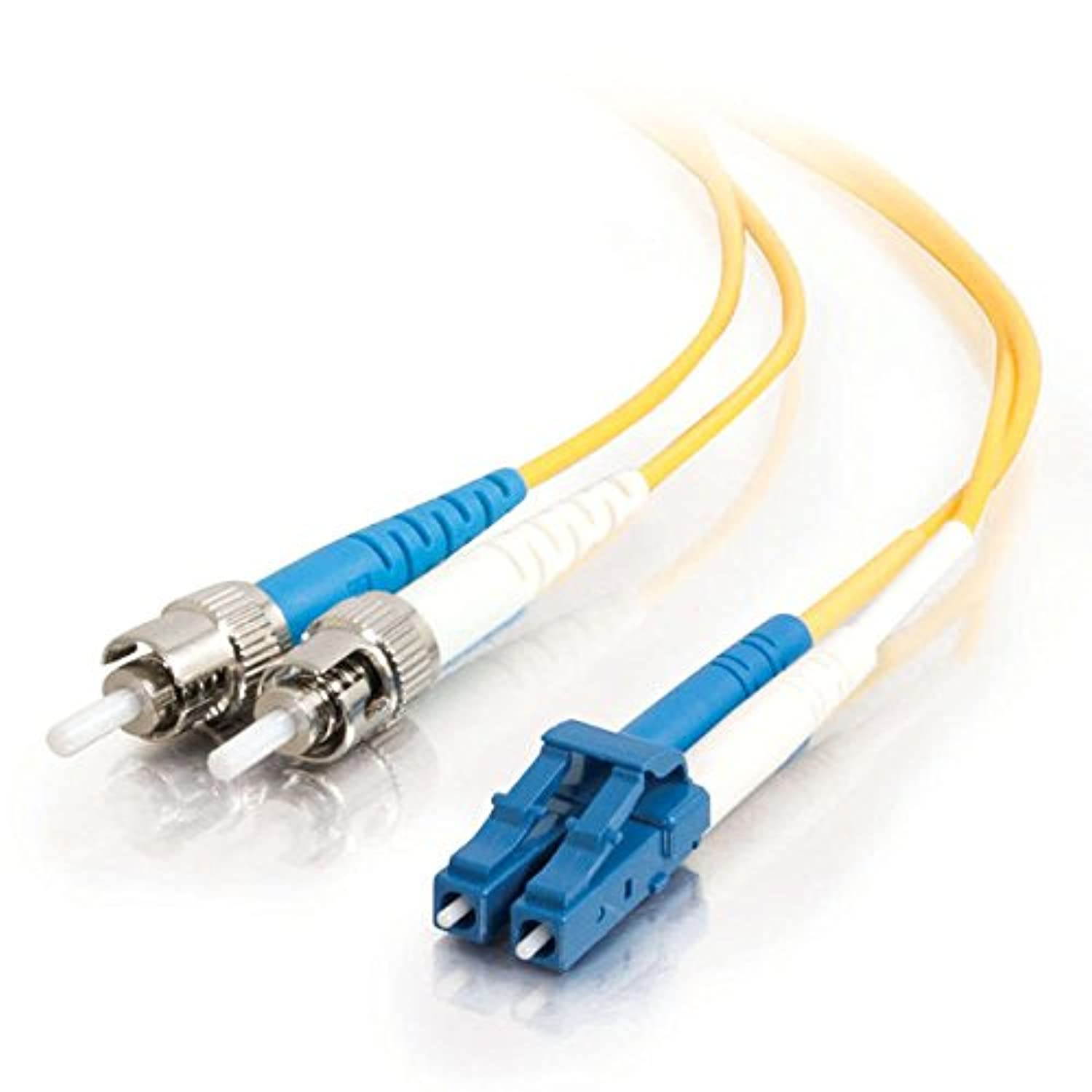 C2G/Cables to Go 37478 LC-ST 9/125 OS1 Duplex Single-Mode PVC Fiber Optic Cable (5 Meter, Yellow)