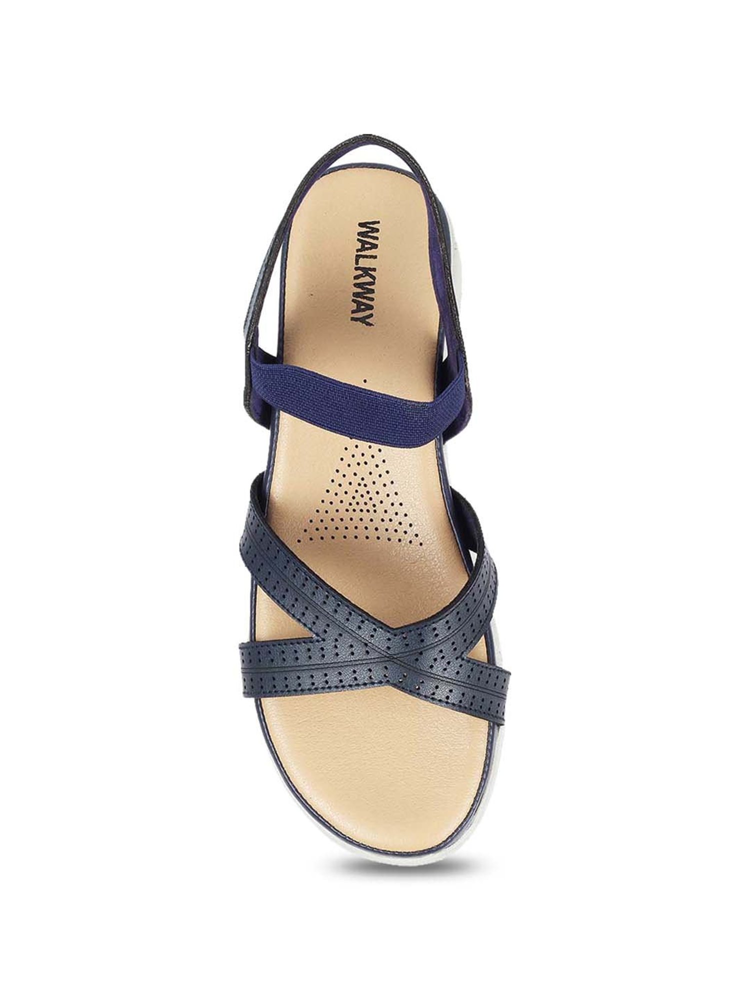Walkway Women's Navy Cross Strap Wedges