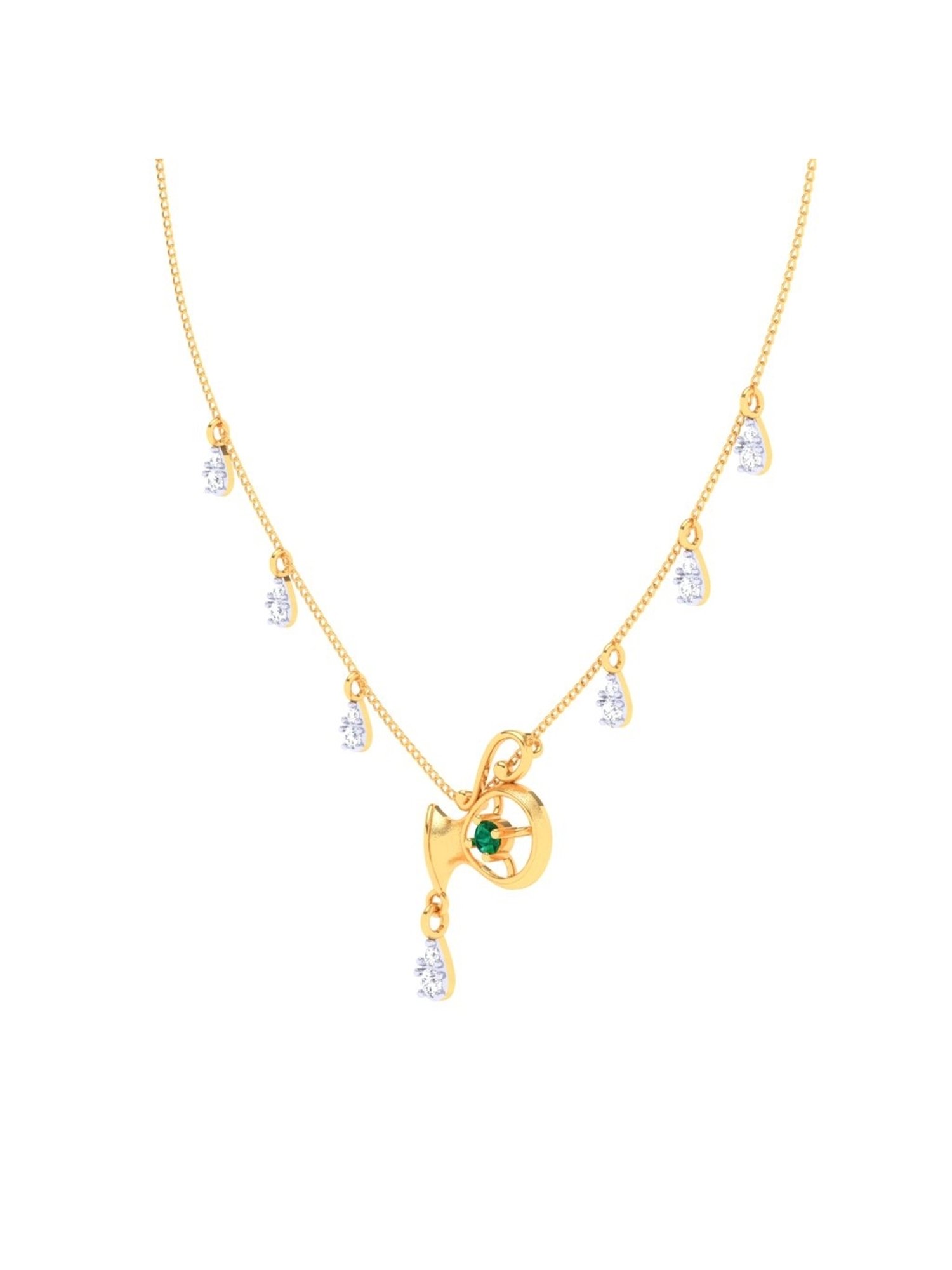 P.C Chandra Jewellers 18k Yellow Gold & Diamond Unique Aquarius Themed Necklace