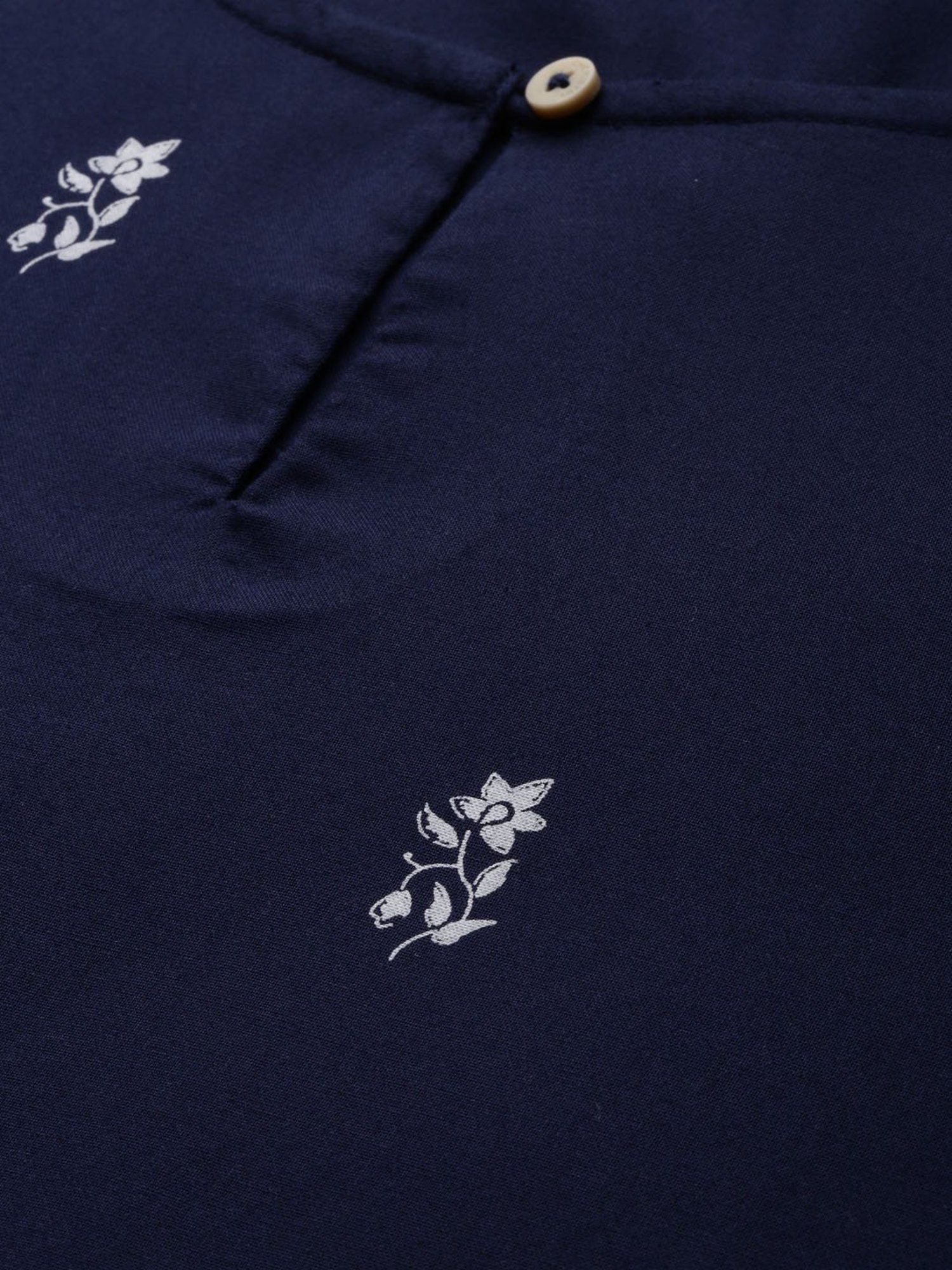 Chemistry Navy Embroidered Top With Capris Set