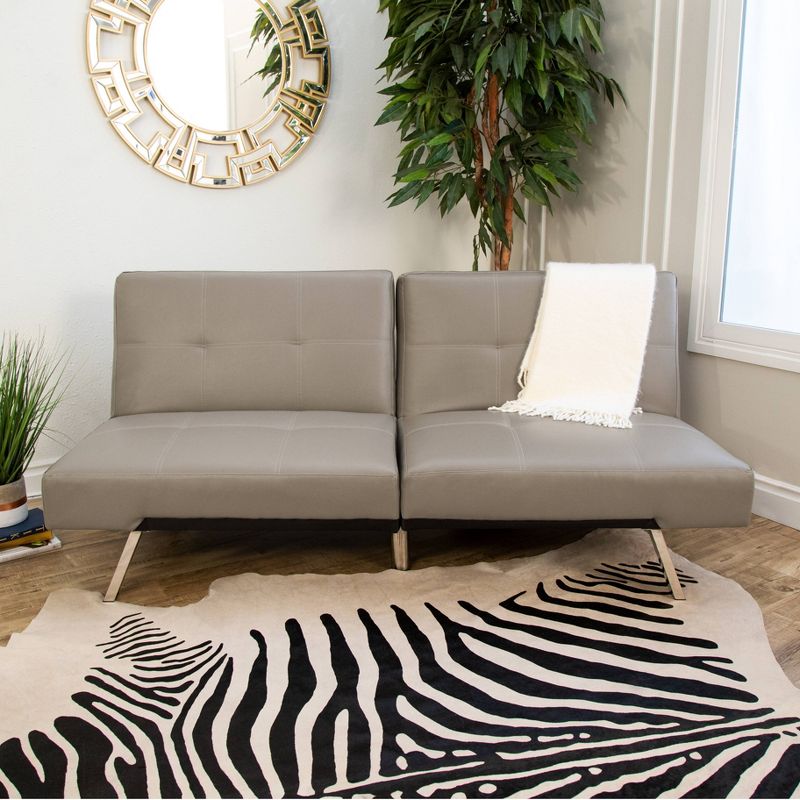 Mackenzie Leather Convertible Sofa Taupe - Abbyson Living