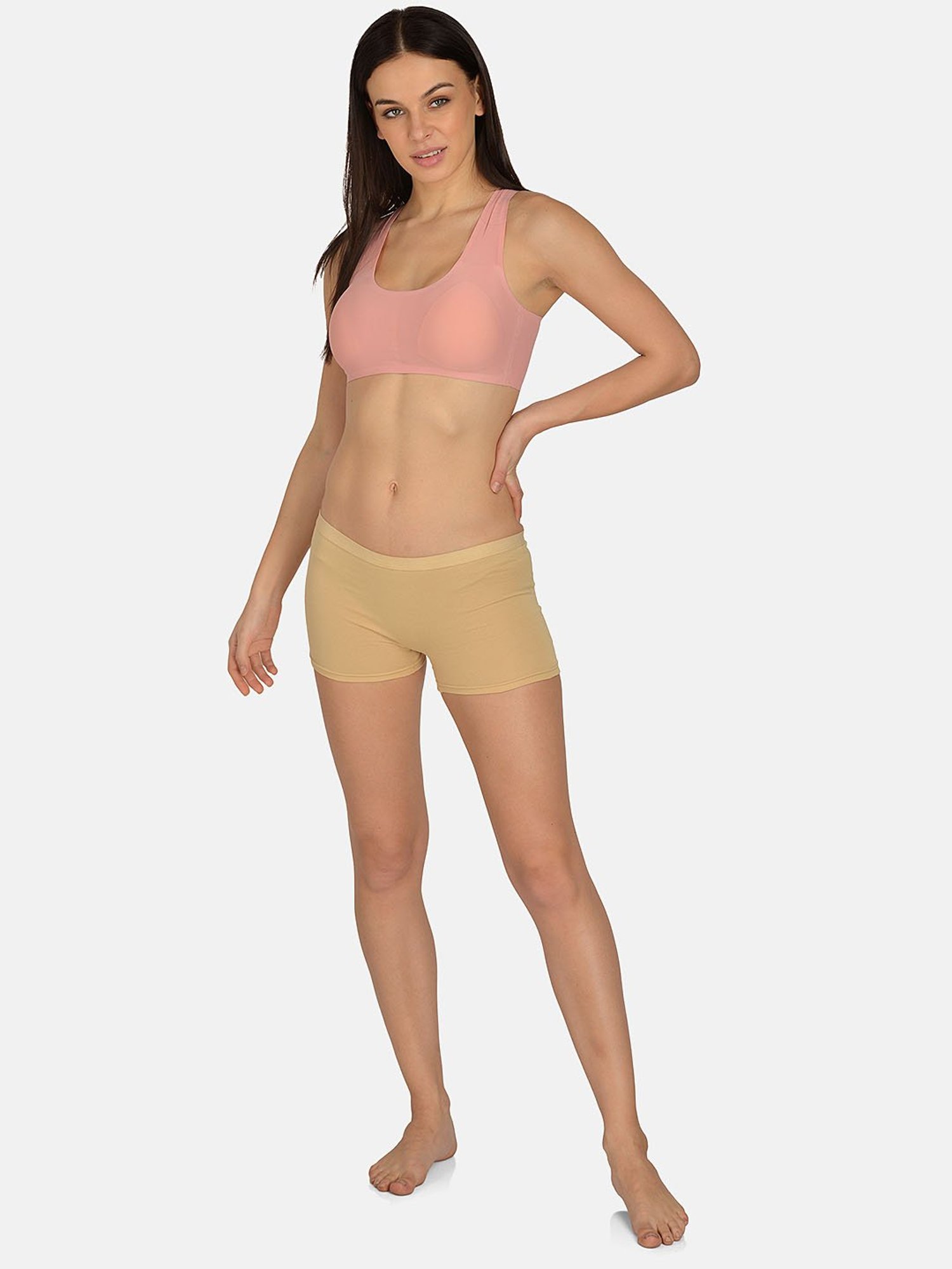 Mod & Shy Beige Cotton Boyshorts Panty