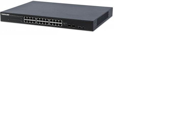 24-Port Gigabit Ethernet PoE+ Switch with 10 GbE Uplink