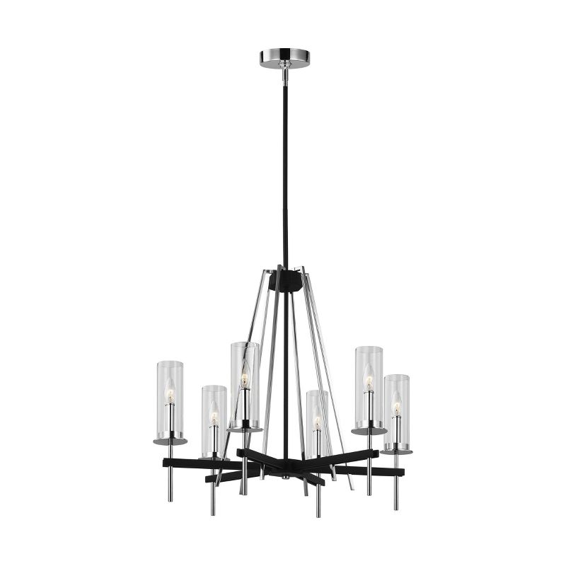 Generation Lighting Broderick 6 light Textured Black Chandelier F3225/6TXB/CH