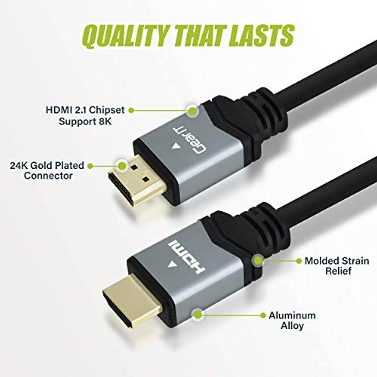 GearIT 10FT 8K HDMI 2.1 Ultra High Speed HDMI 48Gbps Cables Compatible with Apple TV Roku Netflix Playstation Xbox One X Sony LG Samsung QLED 8K Q900 TV and More