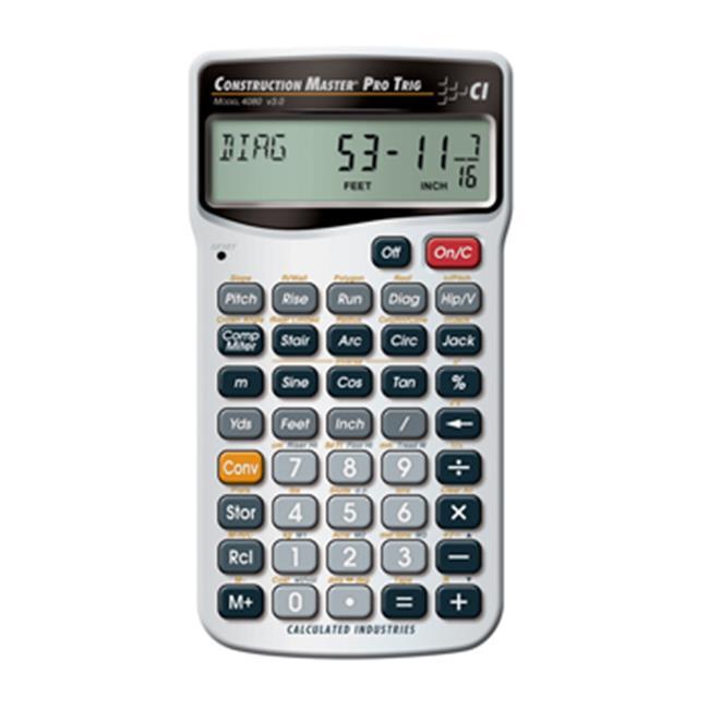 Construction Calculator,6 Lx3 1/4 In W CALCULATED INDUSTRIES 4080
