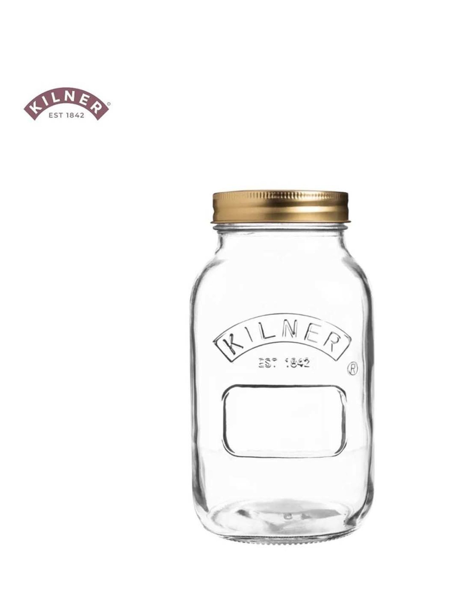 Kilner 3-Piece Transparent Medium Preserve Jar Set - 1 L Each