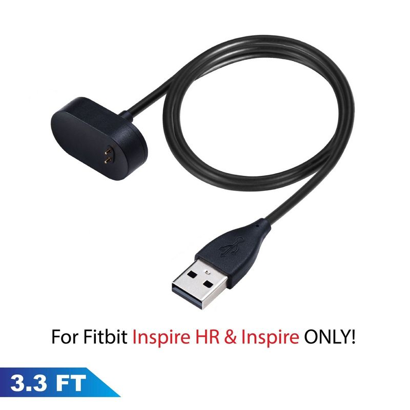 For Fitbit Inspire HR Charger, Replacement USB Charging Charger Cradle Dock Cable For Fitbit Inspire / Inspire HR / Ace 2 Ace2 - Black