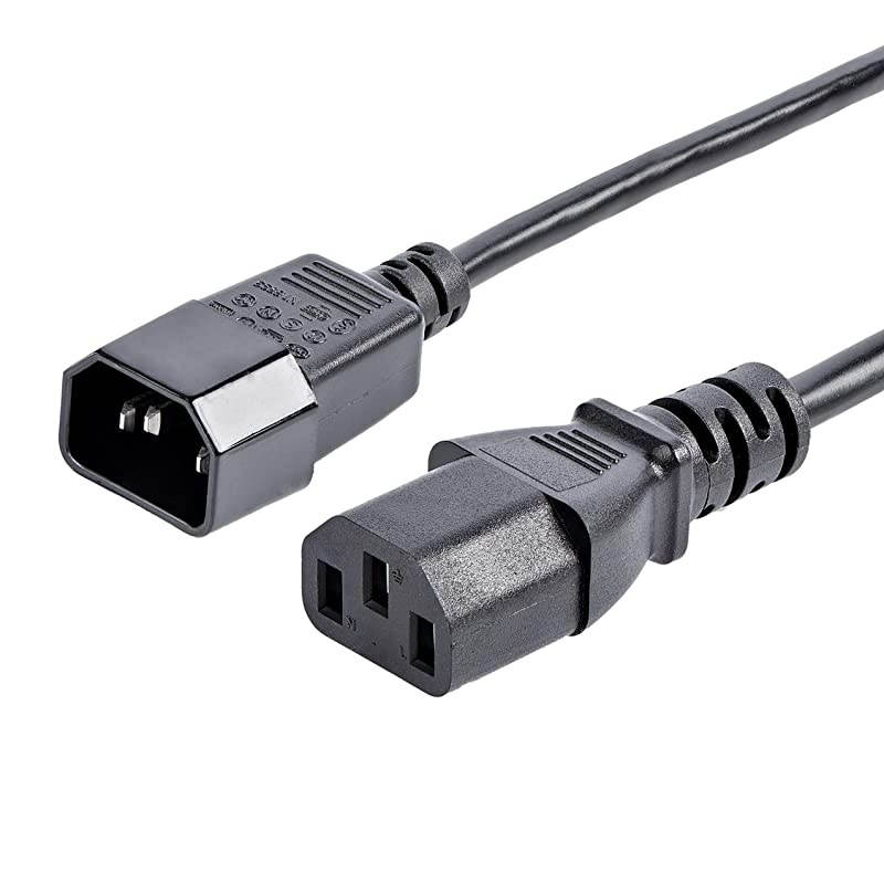 com 6 ft Standard Computer Power Cord Extension IEC 60320 C14 to IEC 60320 C13 6 ft Black PXT100