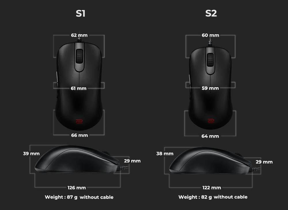 BenQ Zowie S1 Symmetrical-Short Gaming Mouse for Esports (Medium)