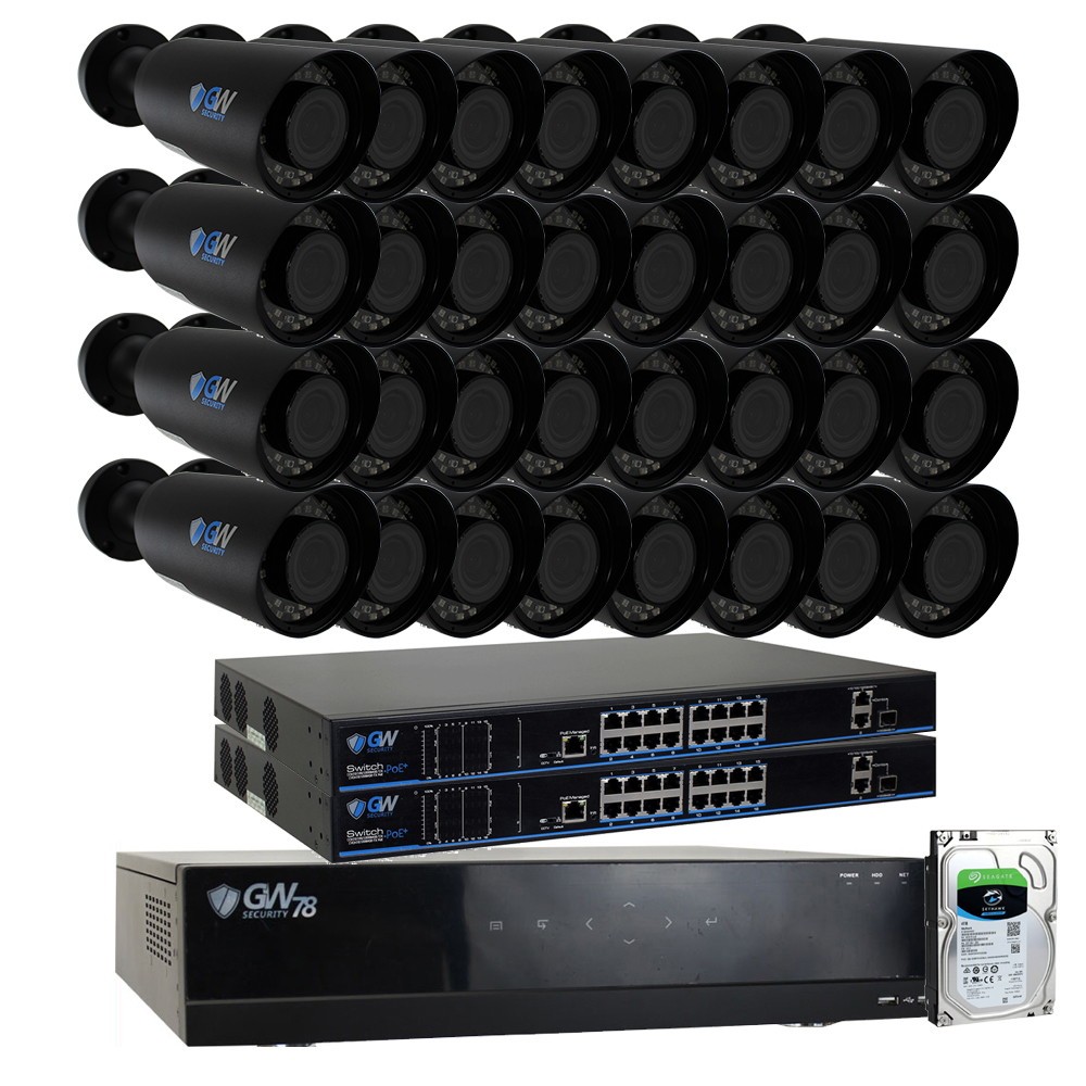 GW Security 8CH NVR 8MP H.265+ AI Face Recognition 4K IP PoE Surveillance Camera System with 4 4K 2.8-12mm Varifocal Zoom 2160p Outdoor Bullet Camera, 120ft IR Night Vision, 2TB Hard Drive