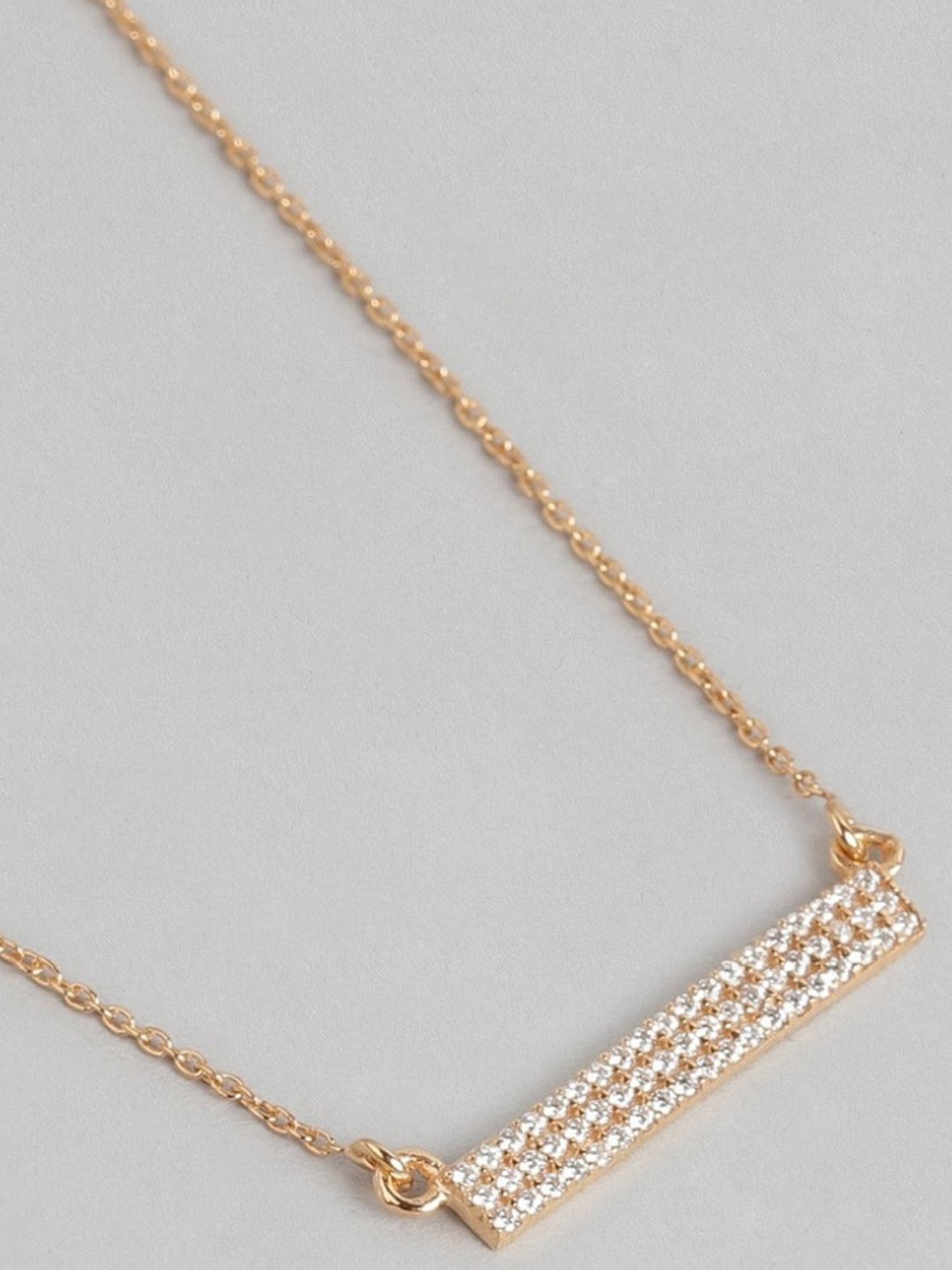 Zavya 92.5 Sterling Silver Necklace in Rose Gold-Plating
