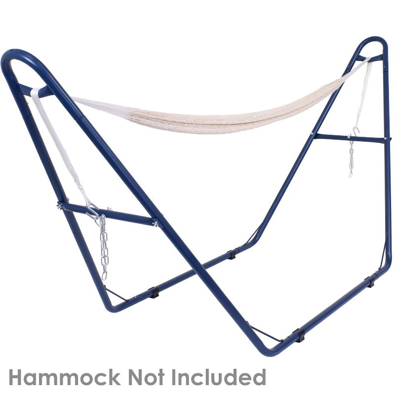 Sunnydaze Universal Multi-Use Heavy-Duty Steel 2-Person Hammock Stand for 9' to 14' Hammocks - 550 lb Weight Capacity - Blue