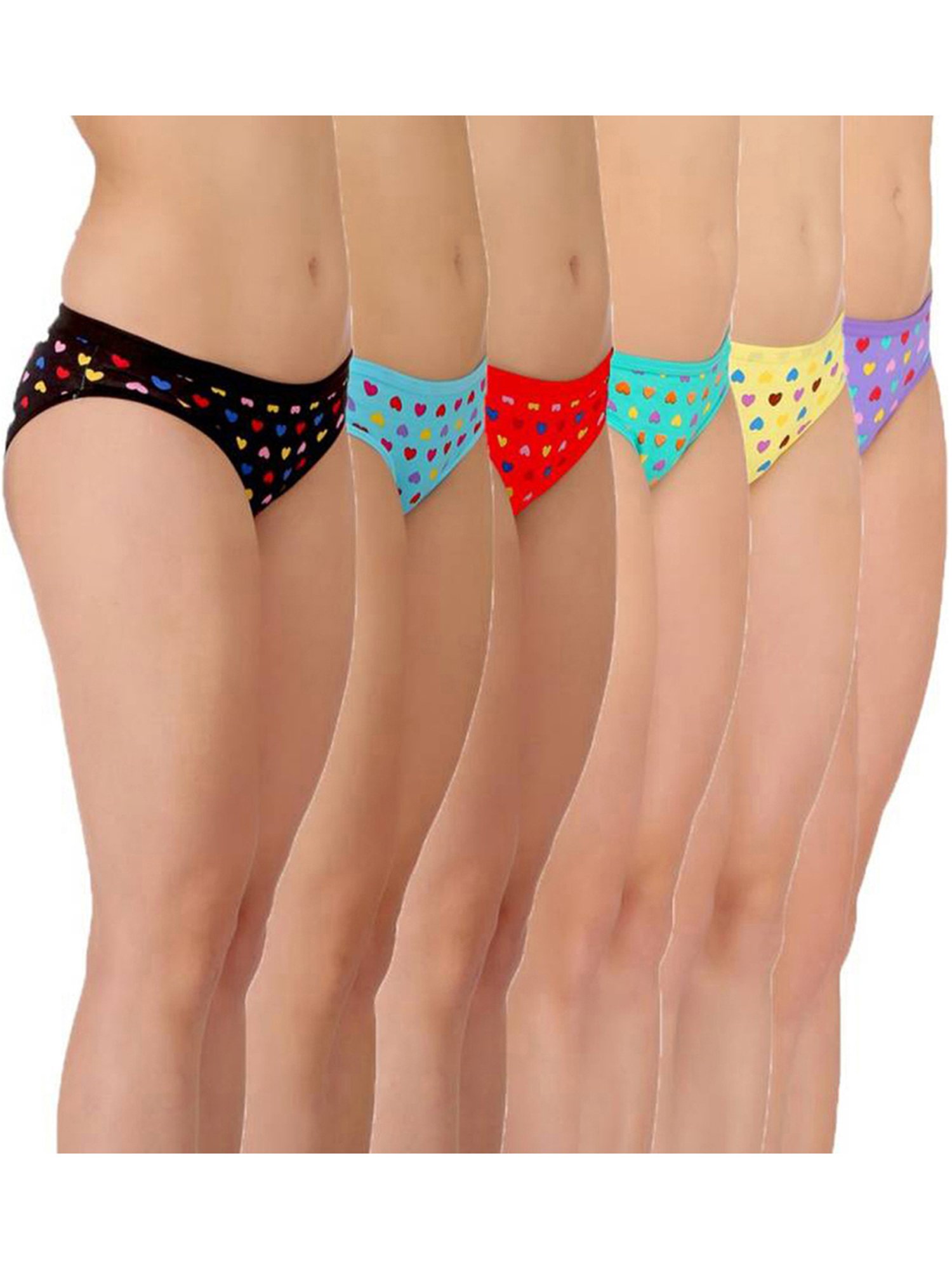 AROUSY Black & Red Cotton Printed Hipster Panties - Pack Of 6